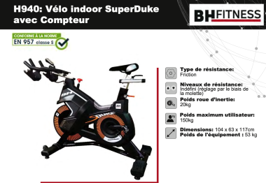 SuperDuke H940  Vélo Indoor Premium